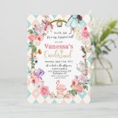 Afrikaanse Amerikaanse Alice in Wonderland Uitnodi Kaart (Staand voorkant)