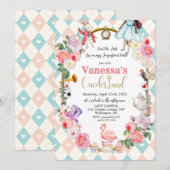 Afrikaanse Amerikaanse Alice in Wonderland Uitnodi Kaart (Voorkant / Achterkant)