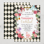 Afrikaanse Amerikaanse Alice in Wonderland Uitnodi Kaart (Voorkant / Achterkant)