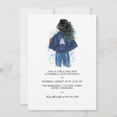 Afrikaanse Amerikaanse Aquarius Zodiac Sign Birthd Kaart (Achterkant)