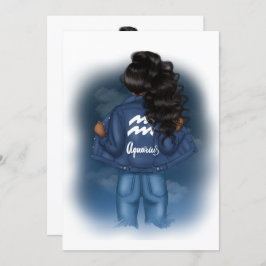 Afrikaanse Amerikaanse Aquarius Zodiac Sign Birthd Kaart