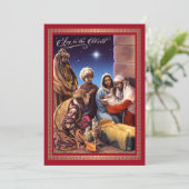 Afrikaanse Amerikaanse artistieke kunst met kerstm Kaart (Staand voorkant)