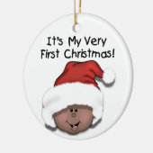 Afrikaanse Amerikaanse Baby 1e kerstversiering Keramisch Ornament (Links)
