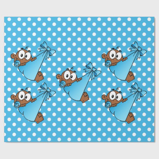 Afrikaanse Amerikaanse baby Blue Cadeaupapier (Vlak)