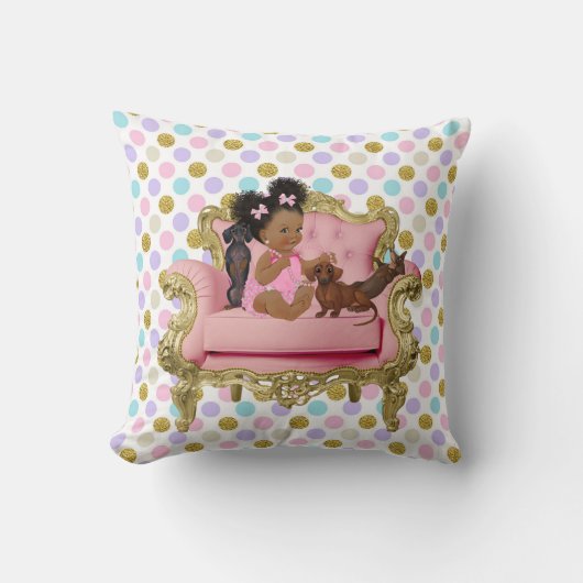Afrikaanse Amerikaanse Baby Dachshund Pillow Kussen (Voorkant)