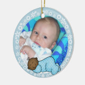 Afrikaanse Amerikaanse Baby eerste kerstversiering Keramisch Ornament (Links)