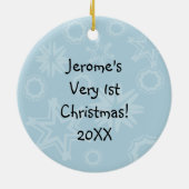 Afrikaanse Amerikaanse Baby eerste kerstversiering Keramisch Ornament (Achterkant)