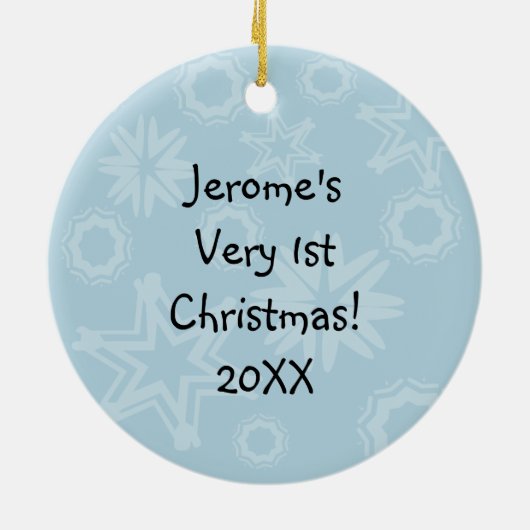 Afrikaanse Amerikaanse Baby eerste kerstversiering Keramisch Ornament (Achterkant)