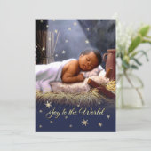 Afrikaanse Amerikaanse Baby Jesus Flat Kerstmis Ka Feestdagenkaart (Staand voorkant)