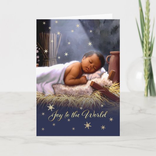 Afrikaanse Amerikaanse Baby Jezus Kerstmis Kaarten (Voorkant)