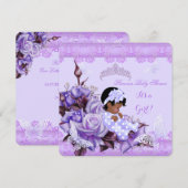 Afrikaanse Amerikaanse Baby shower Girl Butterfly  Kaart (Voorkant / Achterkant)