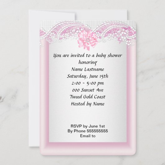 Afrikaanse Amerikaanse Baby shower Girl Pink Baby  Kaart (Achterkant)