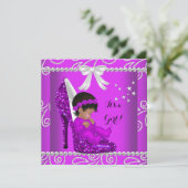 Afrikaanse Amerikaanse Baby shower Girl Pink Shoe Kaart (Staand voorkant)