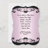 Afrikaanse Amerikaanse Baby shower Girl Pink Zebra Kaart (Achterkant)