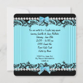 Afrikaanse Amerikaanse Baby shower Girl Zebra Blau Kaart (Achterkant)