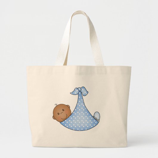 Afrikaanse Amerikaanse babyjongen Grote Tote Bag (Voorkant)