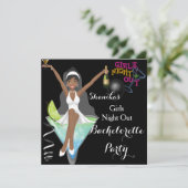 Afrikaanse Amerikaanse bachelorette Cocktails Kaart (Staand voorkant)