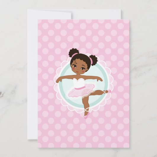 Afrikaanse Amerikaanse Ballerina Ballet Dansdansda Kaart (Achterkant)