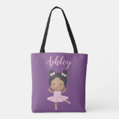 Afrikaanse Amerikaanse Ballerina Ballet Pink Tutu  Tote Bag (Achterkant)