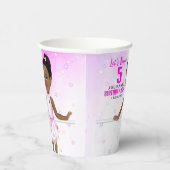 Afrikaanse Amerikaanse Ballerina Birthday Papieren Bekers (Rechts)