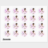 Afrikaanse Amerikaanse Ballerina Birthday Ronde Sticker (Vel)