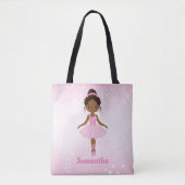 Afrikaanse Amerikaanse Ballerina Gepersonaliseerd  Tote Bag (Voorkant)