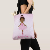 Afrikaanse Amerikaanse Ballerina Gepersonaliseerd  Tote Bag (Dichtbij)
