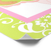 Afrikaanse Amerikaanse Ballerina & Green Damask Bi Poster (Hoek)