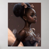 Afrikaanse Amerikaanse ballerina, meisje dat van b Poster (Voorkant)