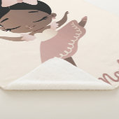 Afrikaanse Amerikaanse Ballerina met Bow, Roze en  Sherpa Deken (3/4)