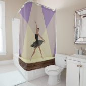 Afrikaanse Amerikaanse Ballerina op het Gordijn (In situ)