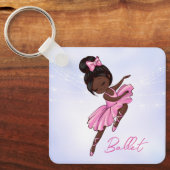 Afrikaanse Amerikaanse Ballerina Pink, Paarse Ball Sleutelhanger (Voorkant)
