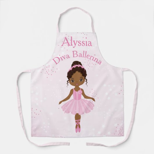 Afrikaanse Amerikaanse Ballerina Pink Tutu Apron Schort (Voorkant)