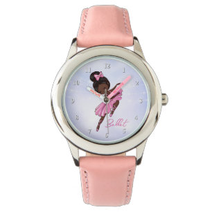Afrikaanse Amerikaanse Ballerina Pink Tutu Ballet  Horloge