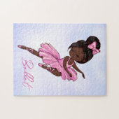 Afrikaanse Amerikaanse Ballerina Pink Tutu Ballet  Legpuzzel (Horizontaal)
