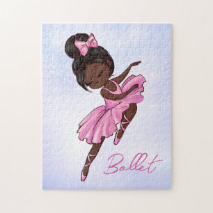 Afrikaanse Amerikaanse Ballerina Pink Tutu Ballet  Legpuzzel