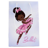 Afrikaanse Amerikaanse Ballerina Pink Tutu Ballet  Medium Cadeauzakje (Voorkant)