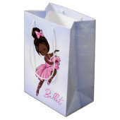 Afrikaanse Amerikaanse Ballerina Pink Tutu Ballet  Medium Cadeauzakje (Achterkant Gekanteld)