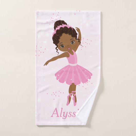 Afrikaanse Amerikaanse Ballerina Pink Tutu Bath To Bad Handdoek (Handdoek)