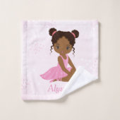 Afrikaanse Amerikaanse Ballerina Pink Tutu Bath To Bad Handdoek (Wasdoekje)