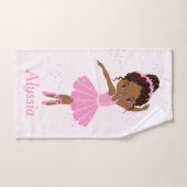 Afrikaanse Amerikaanse Ballerina Pink Tutu Bath To Bad Handdoek (Handdoek)