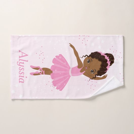 Afrikaanse Amerikaanse Ballerina Pink Tutu Bath To Bad Handdoek (Handdoek)