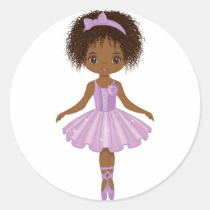 Afrikaanse Amerikaanse Ballerina Round Sticker