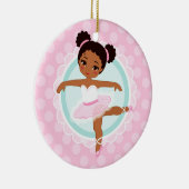 Afrikaanse Amerikaanse Ballerina - Roze Ballet Dan Keramisch Ornament (Rechts)