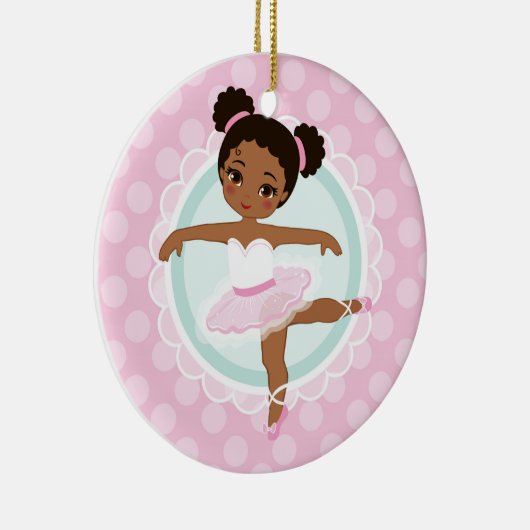 Afrikaanse Amerikaanse Ballerina - Roze Ballet Dan Keramisch Ornament (Rechts)