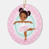 Afrikaanse Amerikaanse Ballerina - Roze Ballet Dan Keramisch Ornament (Links)