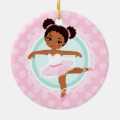 Afrikaanse Amerikaanse Ballerina - Roze Ballet Dan Keramisch Ornament (Achterkant)