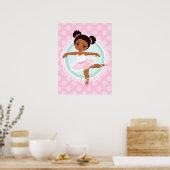 Afrikaanse Amerikaanse Ballerina - Roze Ballet Dan Poster (Keuken)