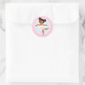 Afrikaanse Amerikaanse Ballerina - Roze Ballet Dan Ronde Sticker (Tas)