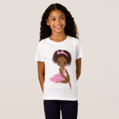 Afrikaanse Amerikaanse Ballerina, zwart meisje T-S T-shirt (Voorkant volledig)